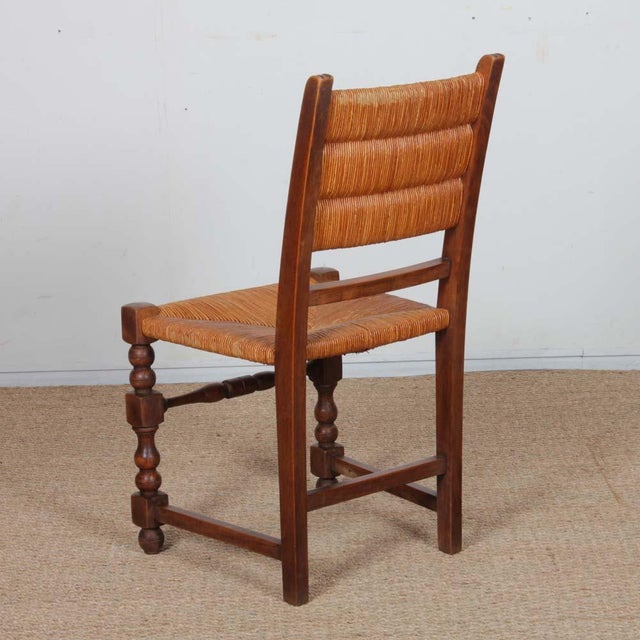 Vintage Wood Straw-Seated Chairs, 1940, Set of 8 For Sale - Image 12 of 15