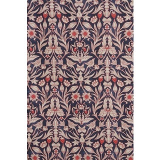 Strawberry Bird Cotton Navy / Red Fabric - Sample For Sale