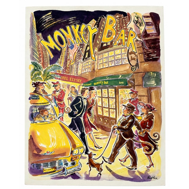 Monkey Bar Hotel Elysee Nyc Restaurant Paper Menu New York City For Sale - Image 9 of 9