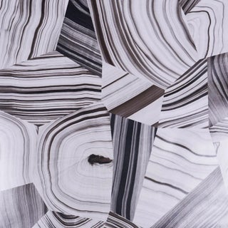 Sample - Schumacher X Miles Redd Agate Slice Wallpaper in Black & White For Sale