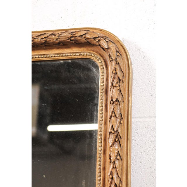 19th Century Louis Philippe Carved Mirror With Garland Motif For Sale - Image 9 of 9