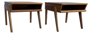 1950s John Keal for Brown Saltman Mahogany Side Tables - a Pair