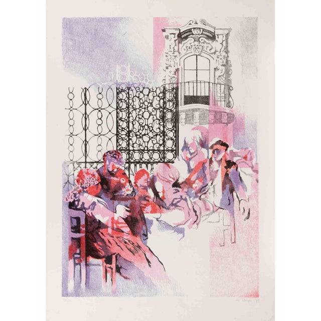 Mario Bardi, People, Lithograph, 1979 For Sale