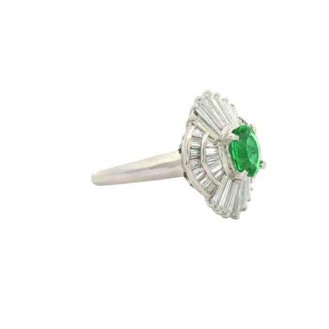 Early 21st Century 0.72 Carat Brazilian Green Paraiba Diamond Platinum Halo Ring, Gia Certified, Size 8.75 For Sale - Image 5 of 7