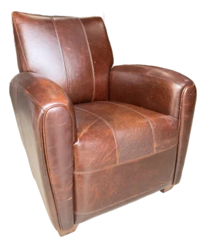 Uttermost Brown Leather Booker Accent Chair