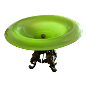 Vintage Brass and Glass Candy Dish