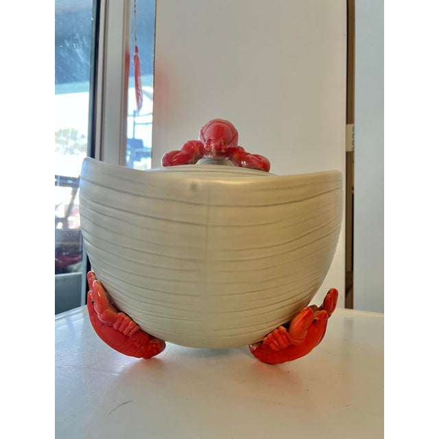 Fitz and Floyd Vintage Ceramic Clam & Lobster Tureen For Sale - Image 4 of 10