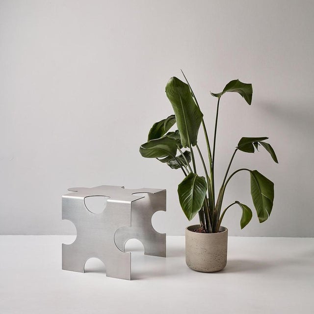 Puzzle Coffee Table in Stainless Steel by Veliento For Sale - Image 4 of 18