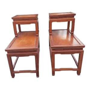A Pair of George Zee Two Tier Rosewood Side Tables, Circa 1960s