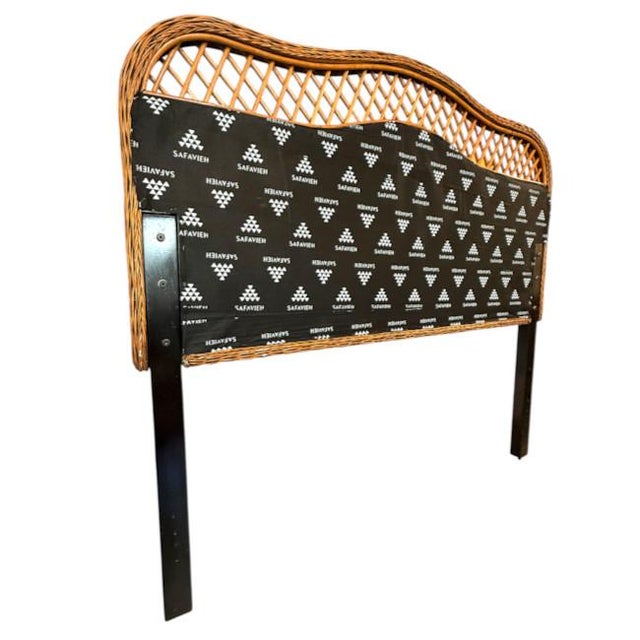 Vintage Safavieh Wicker Headboard – Full/Double Size For Sale In West Palm - Image 6 of 7