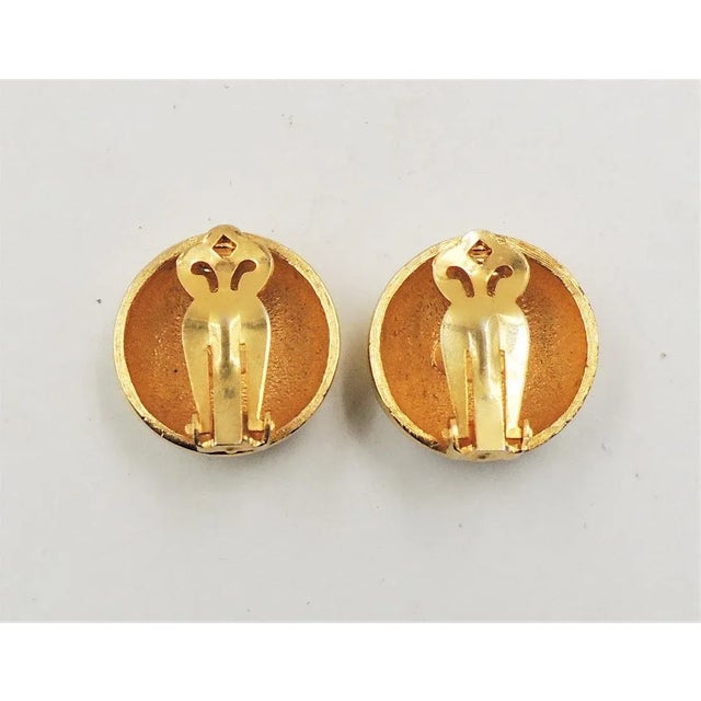 Valentino Vintage 1980s Valentino Goldtone & Rhodium Plate Rhinestone Flower Clip Earrings - 2 Pieces For Sale - Image 4 of 9