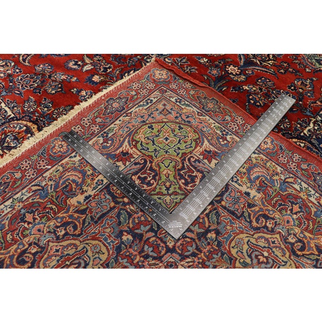 Red Late 19th Century Persian Qazvin Palace Rug, 11'00 X 21'00 For Sale - Image 8 of 12