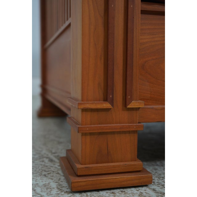 Brown Swartzendruber Arts & Crafts Cherry Leather Cube Chair For Sale - Image 8 of 12