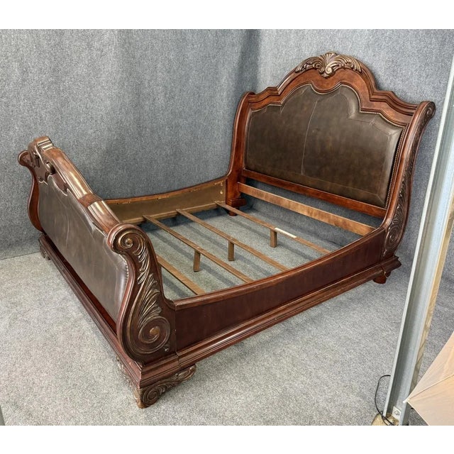 English Art Furniture Regal Collection King Size Bed Frame For Sale - Image 3 of 11