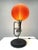 Vintage Trumpet Table Lamp with Orange Glass Globe For Sale - Image 5 of 6