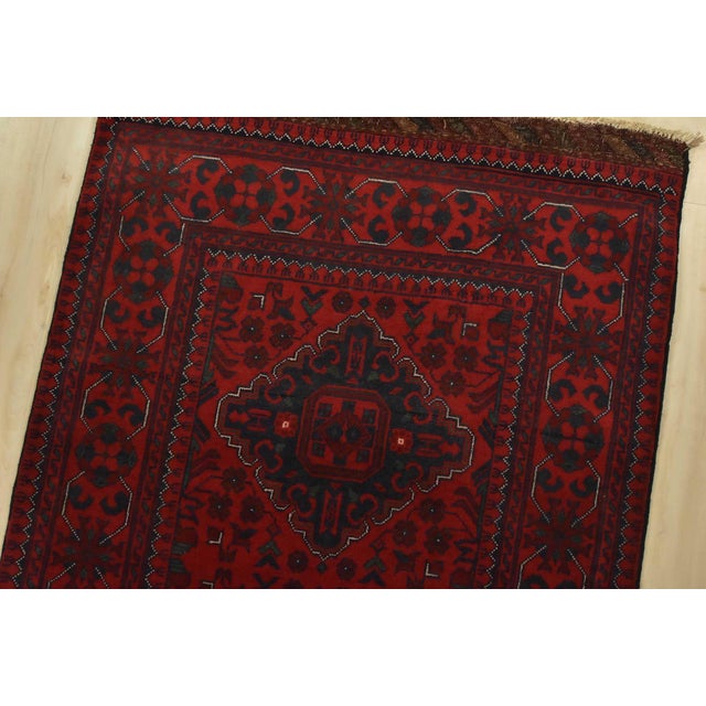 Turkmen Runner 2’8” X 9’6” Red Wool Tribal Hand-Knotted Oriental Rug For Sale In Philadelphia - Image 6 of 12