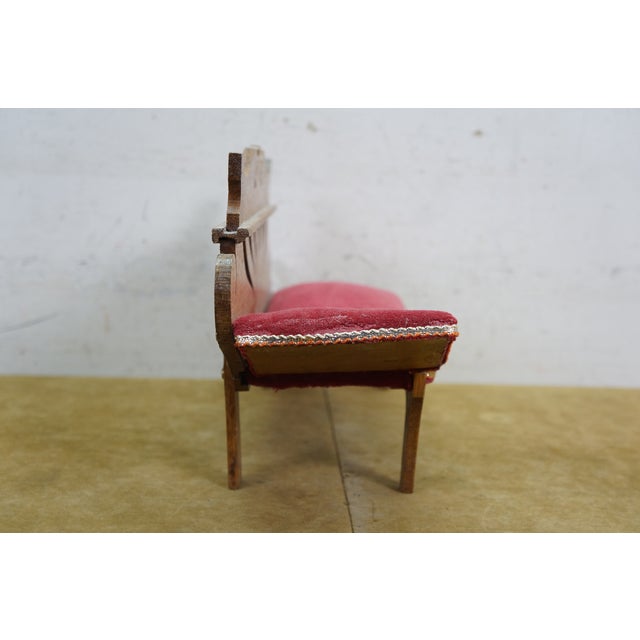Antique Victorian Quartersawn Oak Salesman Sample Chaise Lounge Daybed 14" For Sale - Image 4 of 12