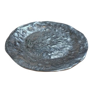 Sculptural Silver-Tone Decorative Dish For Sale