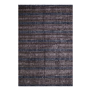 Chic Grass Black/Ivory Wool Rug - 8'4''x9'8'' For Sale