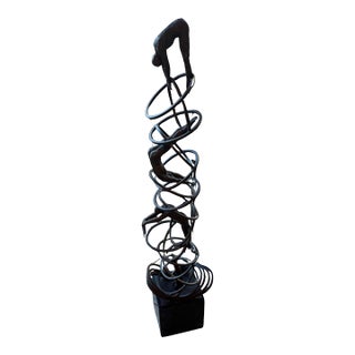 20th Century Bronze Modernist Kinetic Sculpture With Acrobats on Helical Form For Sale