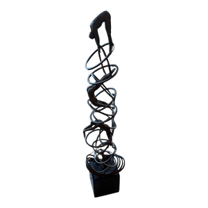 20th Century Bronze Modernist Kinetic Sculpture With Acrobats on Helical Form