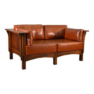 Crafters and Weavers Craftsman Crofter Style Love Seat For Sale