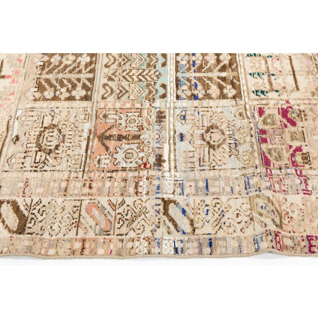 Textile Vintage Wool Rug in Earthy Neutrals & Vibrant Accent Motifs For Sale - Image 7 of 10