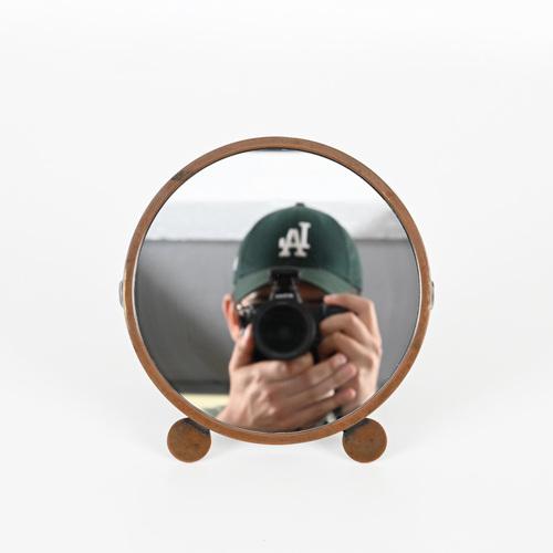 Italian Art Deco Adjustable Copper Table Mirror, Italy, 1930s For Sale - Image 10 of 18