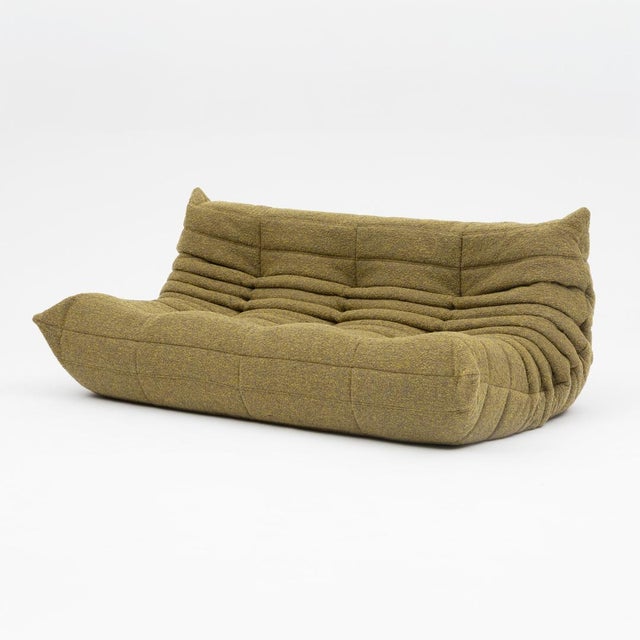 Togo Three-Seater Sofa in Olive Bouclet by Michel Ducaroy for Ligne Roset For Sale - Image 16 of 17