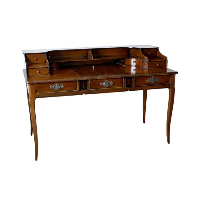 Brown English Style Handcrafted Desk, 1990s For Sale - Image 8 of 16