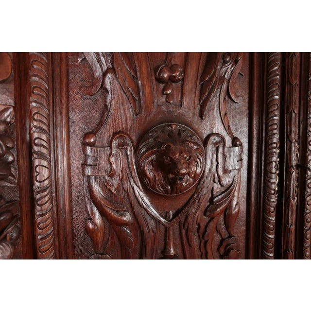 Richly Carved Neo-Renaissance Cabinet in Oak For Sale - Image 6 of 13