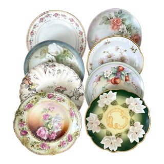 Vintage Mismatched European China Dessert Plates ~ Set of 8~ France Germany Uk For Sale