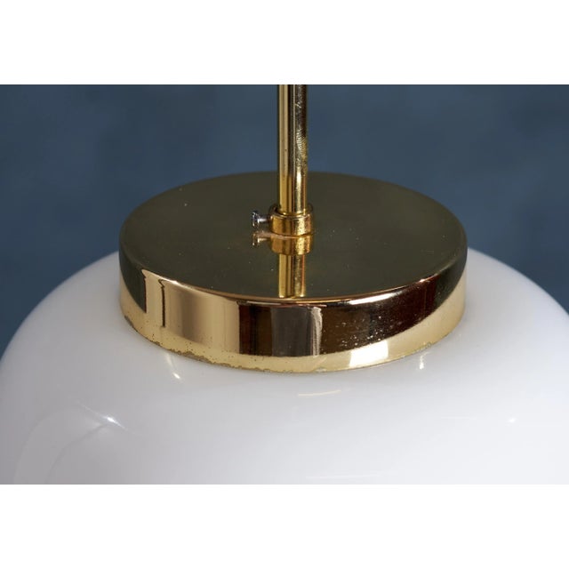 White Mid-Century Danish White Glass and Brass Pendant Lamp, 1960s For Sale - Image 8 of 9