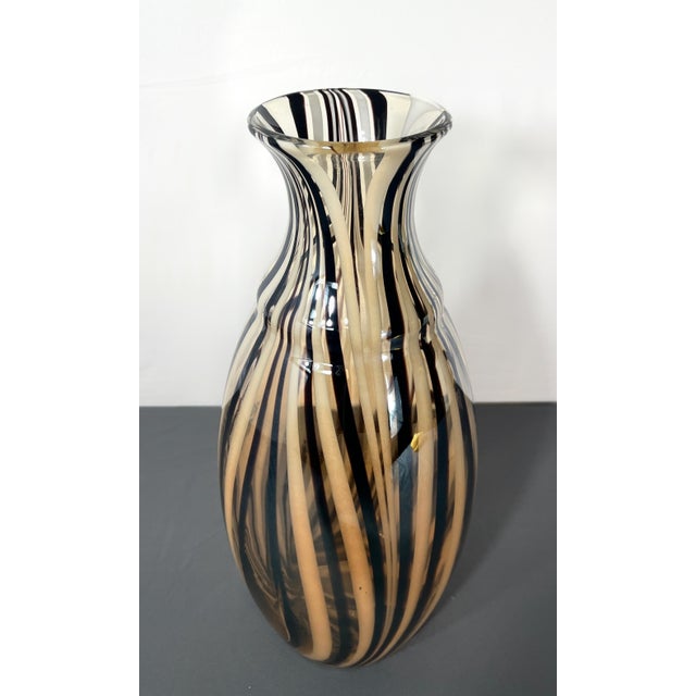 Hand Blown Art Glass Fenicio Swirl Floor Vase For Sale - Image 4 of 6