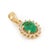 Not Yet Made - Made To Order Vintage Inspired Emerald & Diamond Halo Sunburst Pendant in 14k Yellow Gold For Sale - Image 5 of 16