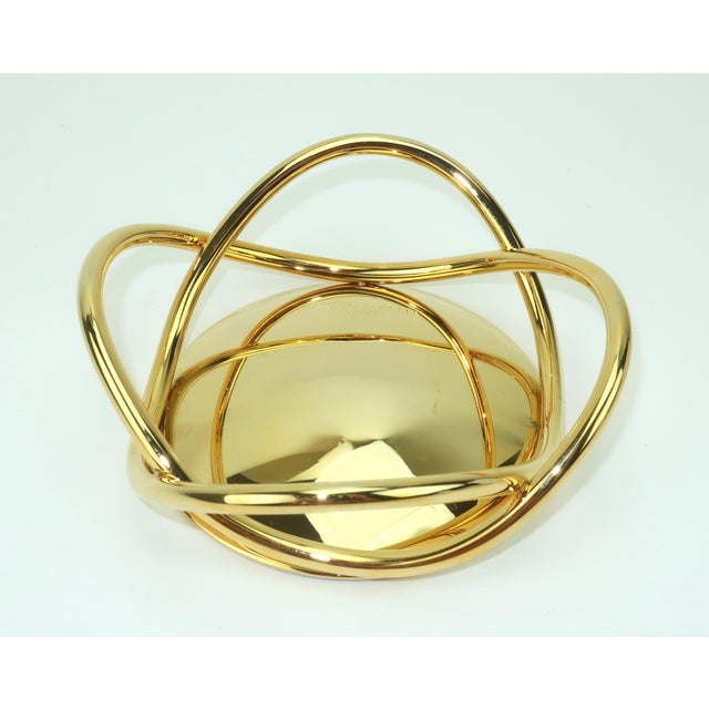 Gold Georg Jensen Gold Glow Candle Holder With Box For Sale - Image 8 of 11