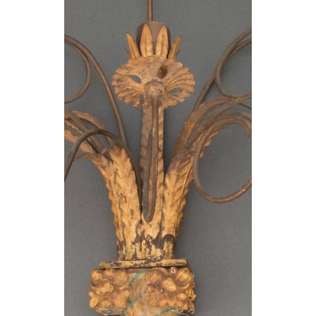 Gold Antique French Empire Egyptian Revival Gilt Wood Candle Sconces - a Pair For Sale - Image 8 of 10