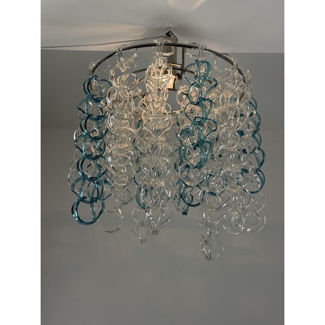 Mid-Century Modern Murano Glass Ceiling Light in the style of Angelo Mangiarotti for Vistosi, 1960 For Sale - Image 3 of 10