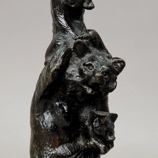 Victorian Cast Iron Candlestick with Bears For Sale - Image 3 of 7