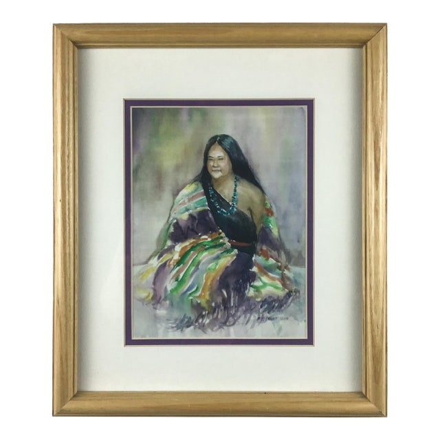 Vintage Native American Framed Laser Print For Sale