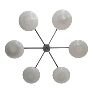 Sei Satin Black Nickel Gray Glass Flush Mount by Fabio Ltd