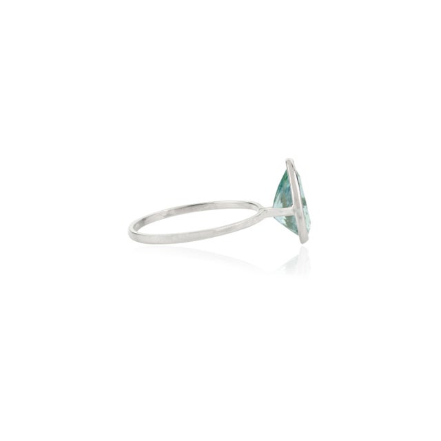 Not Yet Made - Made To Order 14k White Gold Pear Cut Aquamarine Ring Size 5.5 For Sale - Image 5 of 11