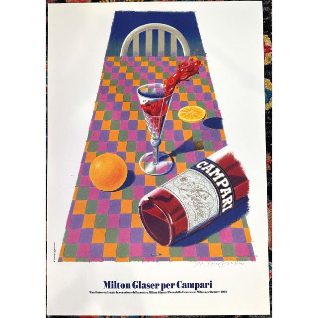 Campari by Milton Glaser 1992 ON ARCHES PAPER HAND SIGNED Milton Glaser, one of the most influential graphic designers of...