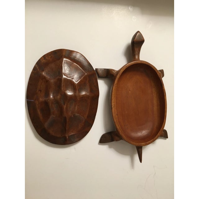 1970s Carved Wood Turtle Box For Sale - Image 4 of 5