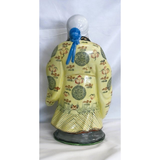 Vintage Shou Xing Chinese God of Longevity Figurine For Sale - Image 4 of 8