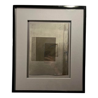 Circa 1980s Michelle Knoblauch Abstract Mixed Media Acrylic Painting Signed For Sale