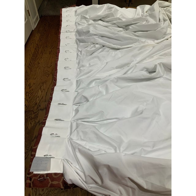 Textile Pair of Custom, High-End Designer-Grade Fabric Oxblood Drapery Panels / Curtains / Drapes - Lined, Pinch Pleated & Lots of Gathers - Grandmillennial For Sale - Image 7 of 9
