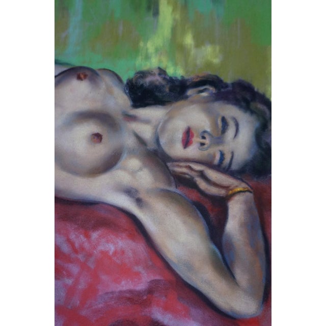 1950s Perez, Large Nude of a Sleeping Woman, 1950s-1960s, Pastel For Sale - Image 5 of 11