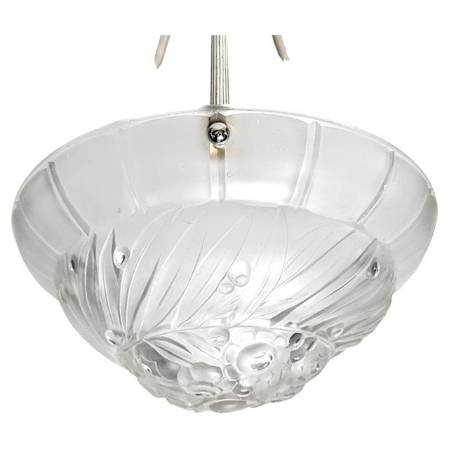 Art Deco French Art Deco Pendant Chandelier For Sale - Image 3 of 5