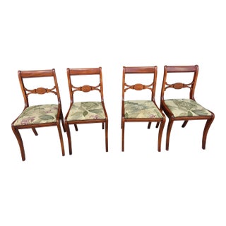 Set of 4 Vintage Phyfe Regency Style Bow Back Dining Chairs. For Sale